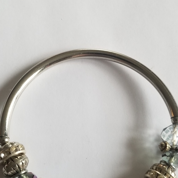 Elephant bracelet stretch silver tone charms crystal beads - Picture 10 of 14